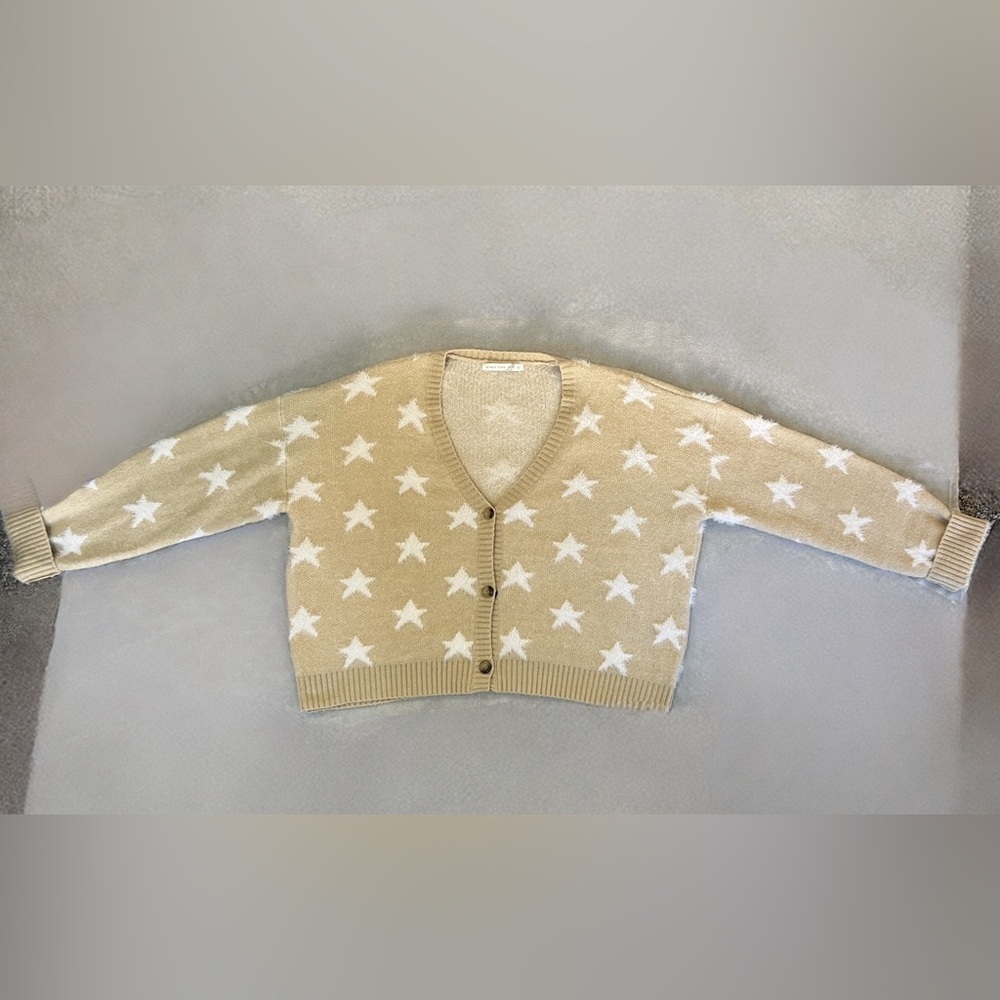 Altar'd State Beige and Cream Star Cardigan - Picture 3 of 8